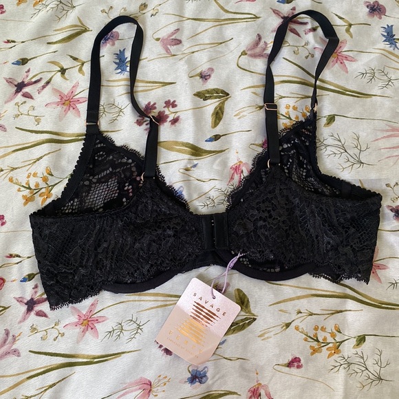 Savage X Fenty intimates womens bra size 36C Black Lace Underwire bra st… - Picture 4 of 6